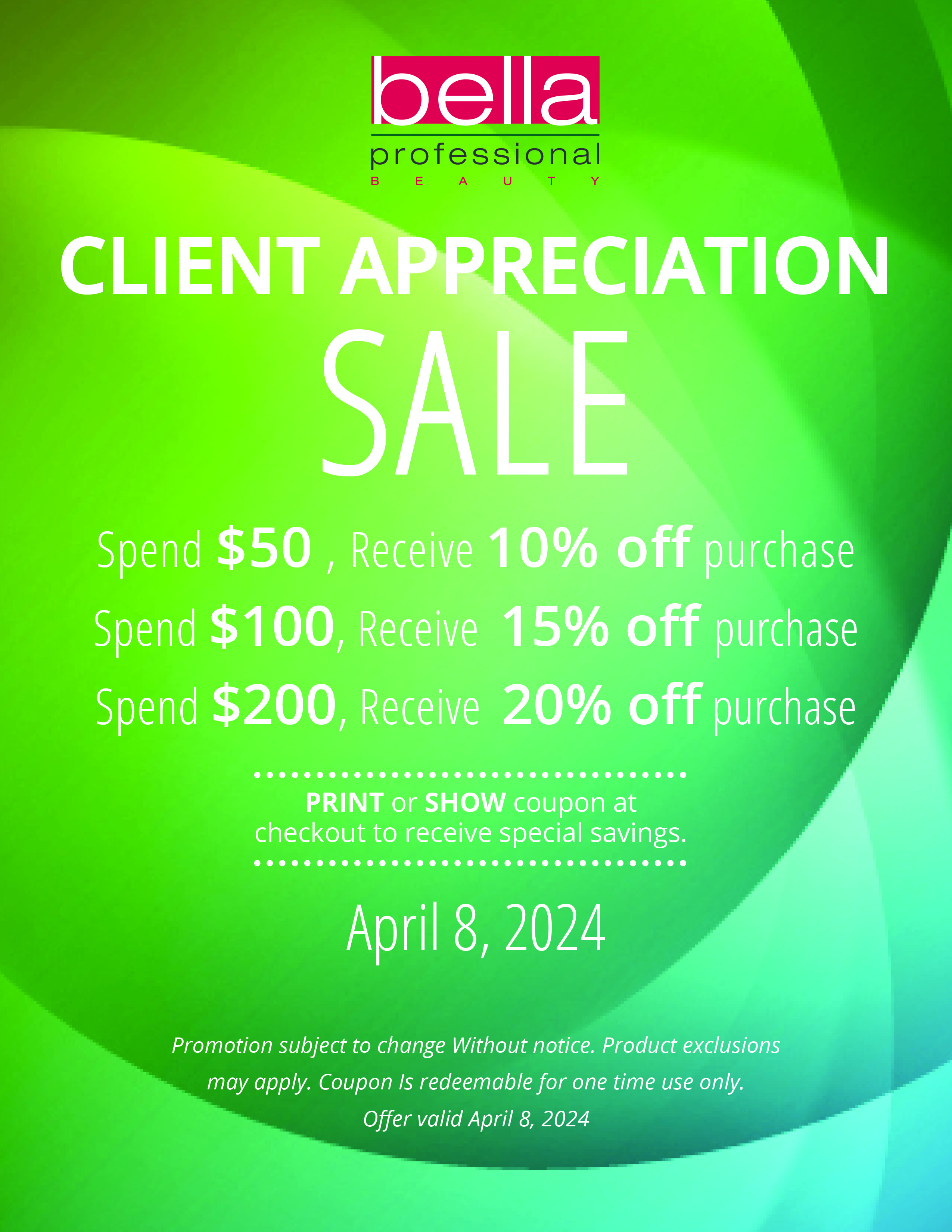 Client Appreciation Sale